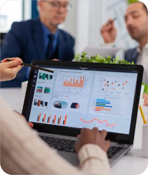 group people working out business plan office