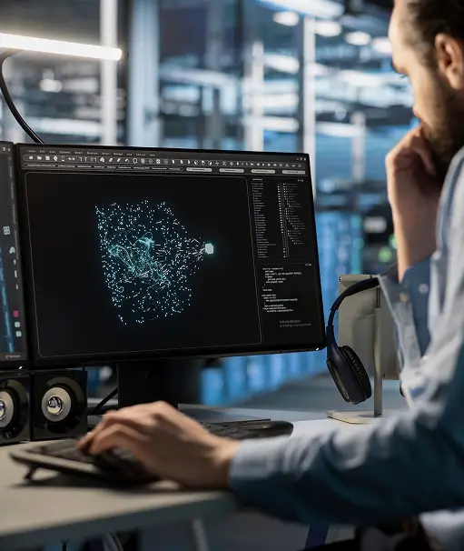 software developer overseeing server